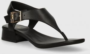 Kožené sandále MICHAEL Michael Kors Robyn dámske, čierna farba, na platforme, 40S4RBFS1L