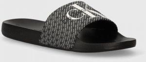 Šľapky Calvin Klein Jeans SLIDE AOP pánske, čierna farba, YM0YM00955