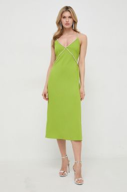 Šaty Liu Jo zelená farba, midi, áčkový strih