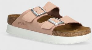 Nubukové papuče Birkenstock Arizona Platform Flex Birkenstock x Papillio ružová farba, na platforme, 1026894