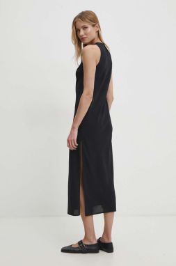 Šaty Answear Lab čierna farba, midi, áčkový strih