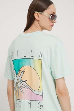Bavlnené tričko Billabong dámsky, tyrkysová farba
