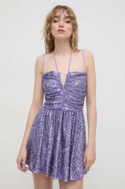 Šaty Aniye By fialová farba, mini, áčkový strih