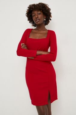 Šaty Answear Lab červená farba, mini, priliehavá