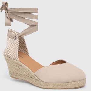 Semišové espadrilky Barbour Juana dámske, béžová farba, na kline, LFO0696BE12