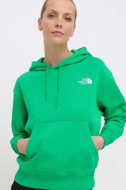 Mikina The North Face W Essential Hoodie dámska, zelená farba, s kapucňou, s nášivkou, NF0A7ZJDPO81