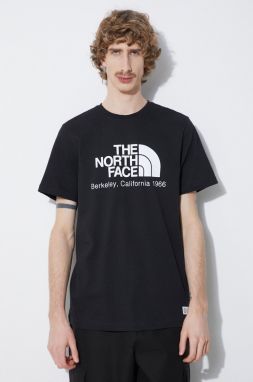 Bavlnené tričko The North Face M Berkeley California S/S Tee pánske, čierna farba, s potlačou, NF0A87U5JK31