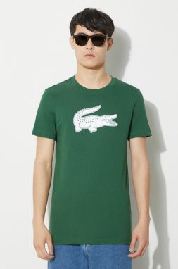 Tričko Lacoste pánsky, zelená farba, s potlačou