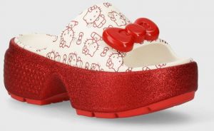 Šľapky Crocs Hello Kitty Stomp Slide dámske, biela farba, na platforme, 209815