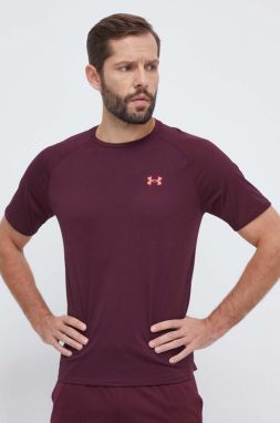 Tréningové tričko Under Armour bordová farba, jednofarebný