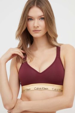 Podprsenka Calvin Klein Underwear bordová farba, jednofarebný