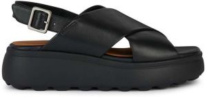 Kožené sandále Geox D SPHERICA EC4.1 S dámske, čierna farba, na platforme, D45D4A 00085 C9999