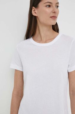 Bavlnené tričko Marc O'Polo dámsky, biela farba