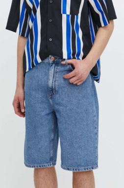 Rifľové krátke nohavice Hugo Blue pánske