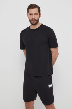 Tričko Calvin Klein Underwear čierna farba, s nášivkou
