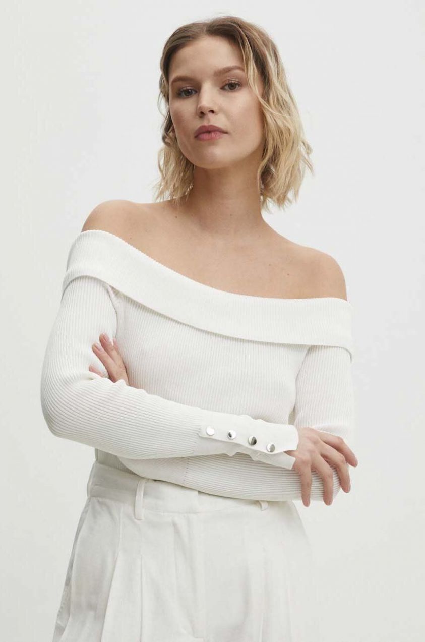 Sveter Answear.LAB biela farba
