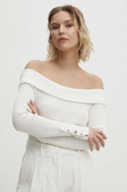 Sveter Answear.LAB biela farba