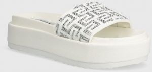 Šľapky Steve Madden Kora dámske, biela farba, na platforme, SM11003018