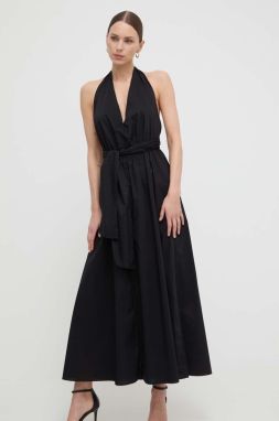 Šaty Liu Jo čierna farba, midi, áčkový strih