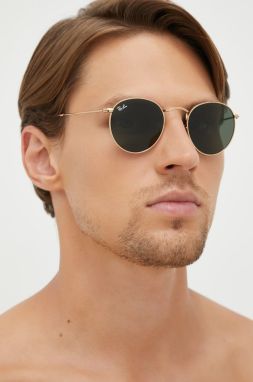 Okuliare Ray-Ban ROUND METAL pánske, zlatá farba, 0RB3447