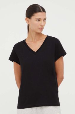 Bavlnené tričko Samsoe Samsoe SOLLY čierna farba, F00012028