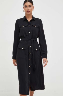 Šaty Pinko čierna farba, midi, áčkový strih, 102040.A194