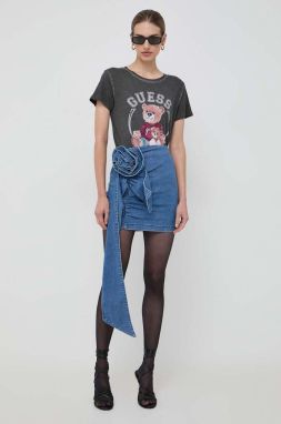 Tričko Guess VARSITY dámsky, šedá farba, W4RI86 K9SN1