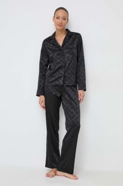 Pyžamo Guess BIANCA dámska, čierna farba, O4RX04 WFTL0