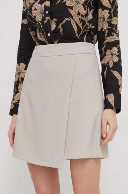 Sukňa Dkny béžová farba, mini, puzdrová, UK3SX131