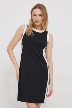 Šaty Dkny čierna farba, mini, rovný strih, DD3K1450