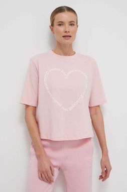 Bavlnené tričko Guess GRAPHIC dámsky, ružová farba, V4RI07 K8FQ4
