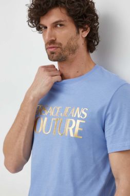 Bavlnené tričko Versace Jeans Couture pánsky, s potlačou, 76GAHT00 CJ00T