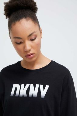 Bavlnené tričko Dkny dámsky, čierna farba, DP3T9626