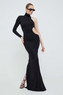 Šaty Elisabetta Franchi čierna farba, maxi, priliehavá, AB55541E2