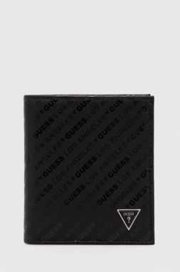 Kožená peňaženka Guess VENEZIA pánsky, čierna farba, SMVESA LEA22