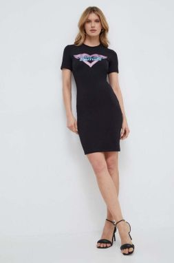 Šaty Versace Jeans Couture čierna farba, mini, priliehavá, 76HAOL09 CJ02L