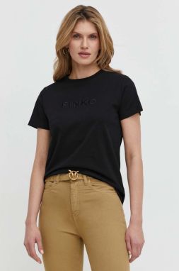 Bavlnené tričko Pinko dámsky, čierna farba, 101752.A1NW