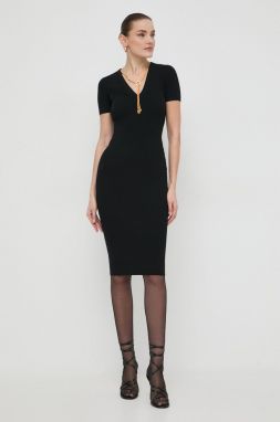 Šaty Elisabetta Franchi čierna farba, mini, priliehavá, AM62S41E2
