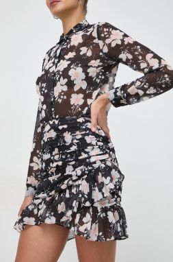 Sukňa Guess VANESSA čierna farba, mini, áčkový strih, W4GD63 WDW82