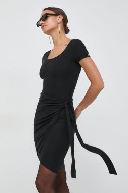 Šaty Guess ELISEA čierna farba, mini, áčkový strih, W4GK25 KAQL2