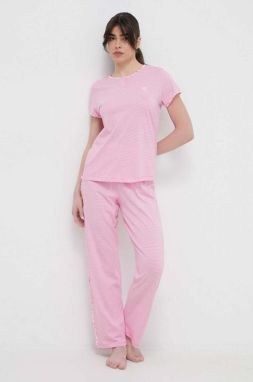 Pyžamo Lauren Ralph Lauren dámska, ružová farba, ILN72320