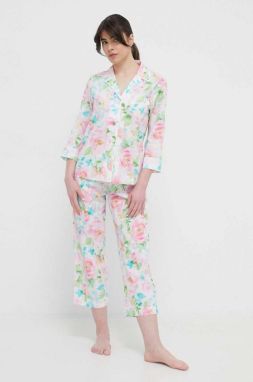 Pyžamo Lauren Ralph Lauren dámska, ružová farba, ILN92317
