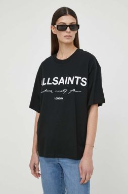 Bavlnené tričko AllSaints HELIS CARLIE TEE dámske, čierna farba