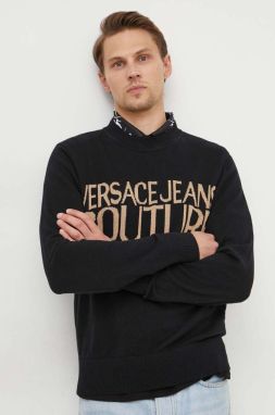 Sveter s prímesou kašmíru Versace Jeans Couture čierna farba, tenký, 76GAFM01 CM06H