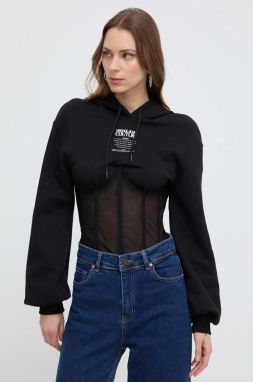 Mikina Versace Jeans Couture dámska, čierna farba, s kapucňou, s potlačou, 76HAI301 F0010