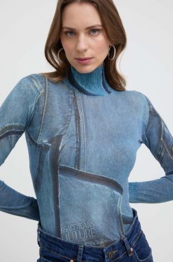 Bavlnený sveter Versace Jeans Couture tenký, s polorolákom, 76HAFM09 CMH37