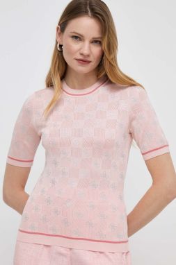 Tričko Guess ROSIE dámsky, ružová farba, W4GR05 Z3D60