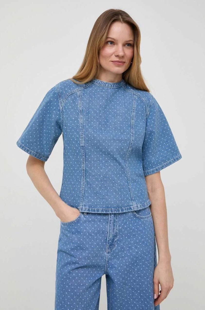 Riflová blúzka Custommade Stella dámska, vzorovaná, 999449289