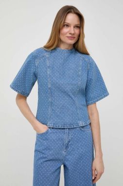 Riflová blúzka Custommade Stella dámska, vzorovaná, 999449289