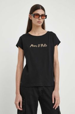 Bavlnené tričko Marc O'Polo dámsky, čierna farba